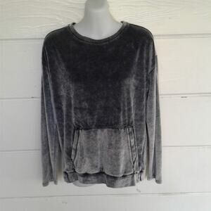 Cupio Women's Gray Sweatshirt Long Sleeves Front Pocket Size Small Petite